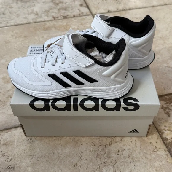 Adidas Duramo White and Black Kids' Shoes - Picture 2 of 4